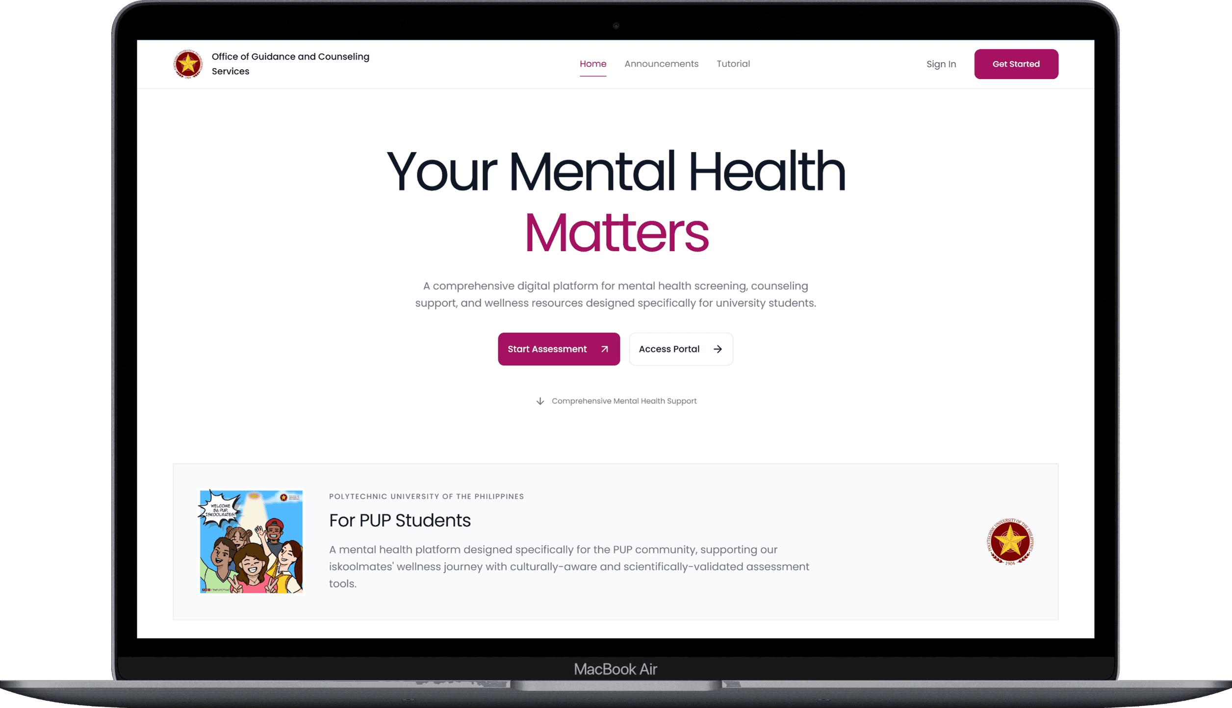 Office of Guidance and Counseling Services application preview